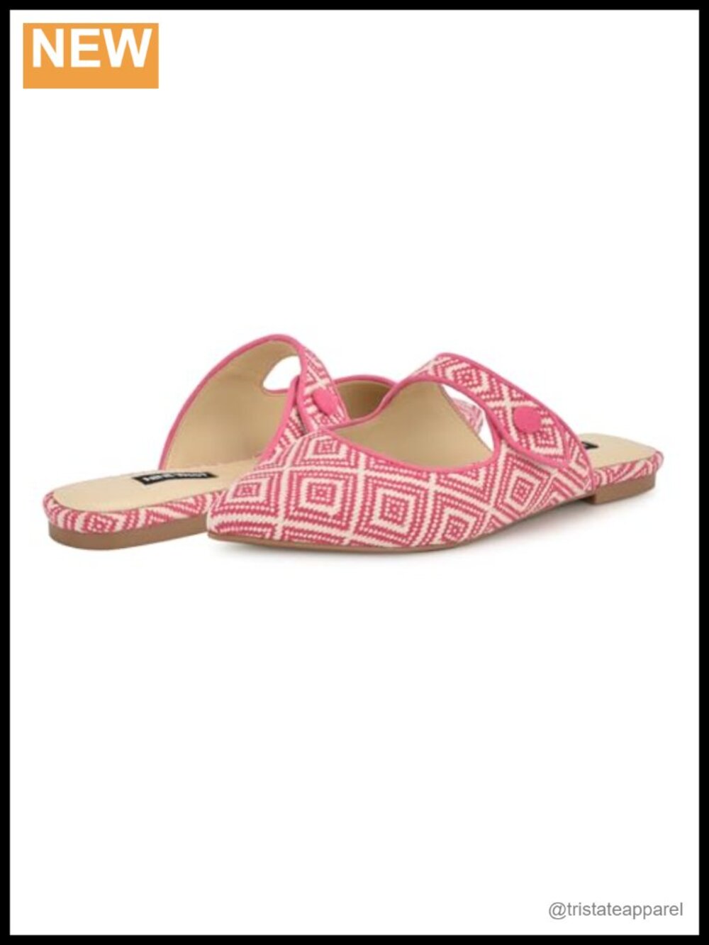 Nine West Barbra Mule, Textile Upper, Slip-On, Pointed Toe, Flat